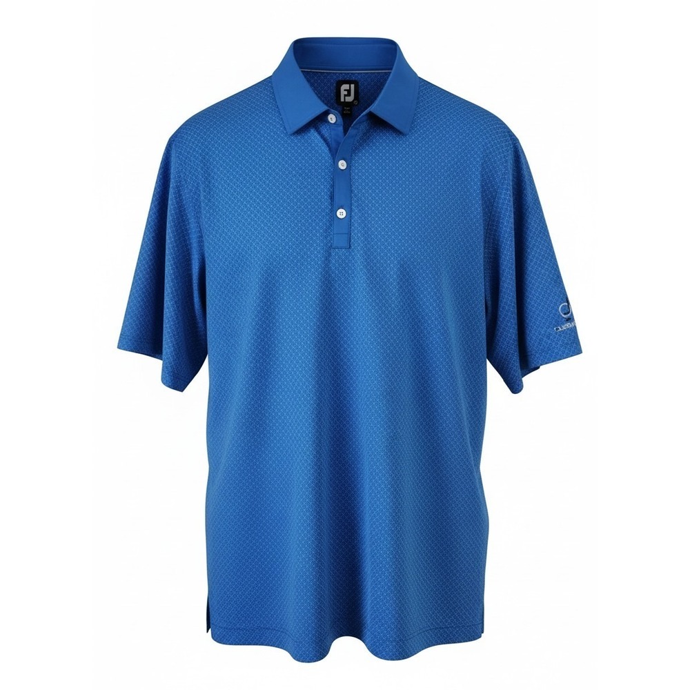 Footjoy Golf Polo XXL Performance White w Blue Stripes - The Ocean Course Logo *